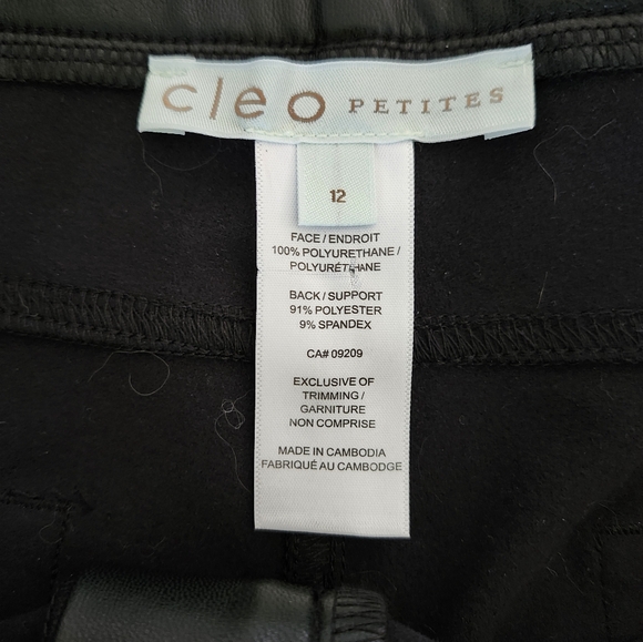 Cleo Petites NWT Vegan Leather Pants - Picture 6 of 9